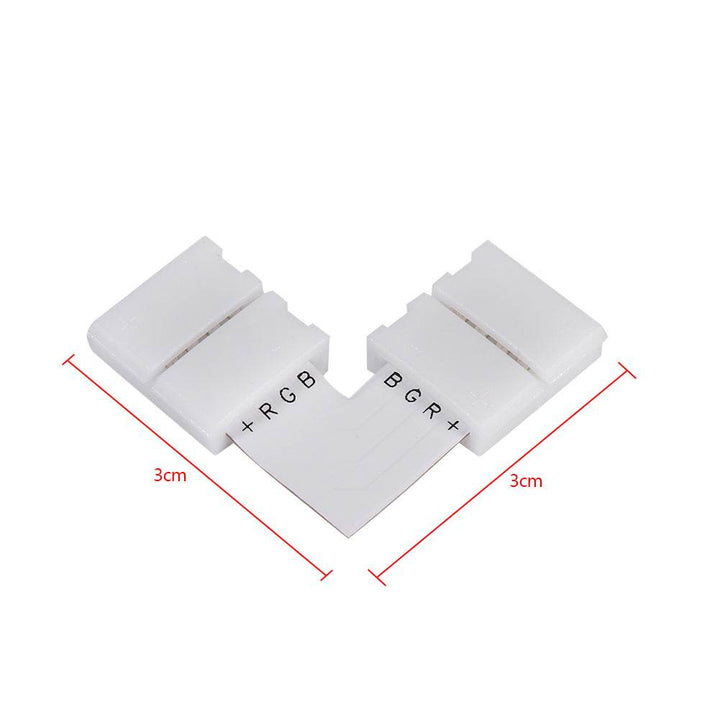 5Pcs L Shape 4pin 10mm Solderless Corner Connectors Adapters For RGB 5050 LED Strip Lights - ZEYTONCART