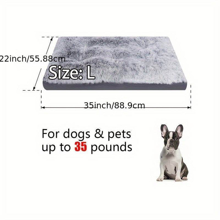 Pet Dog Bed Long Plush Cozy Warm Sleeping Beds Washable Anti-Slip Kennel Mats - ZEYTONCART