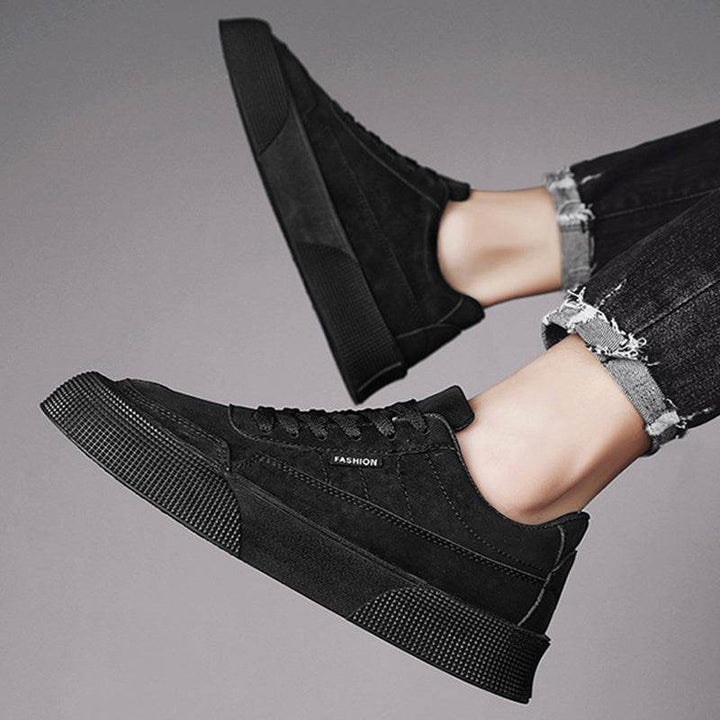 Casual Board Flat Shoes Men Breathable Thick-soled Lace-up Sneakers For Walking Running - ZEYTONCART