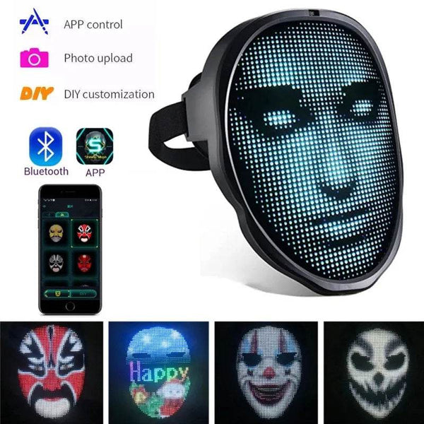 Halloween Face Masks Full Color LED Luminous Mask Face Changing Mask Party Bar Props - ZEYTONCART