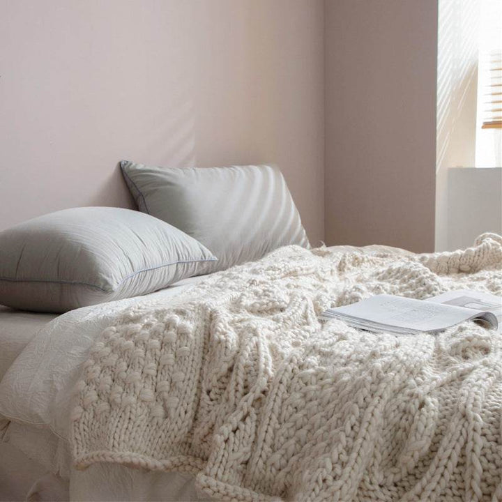 Hand-woven Thick Wool Blankets Sofa Towels And Blankets Upholstered And Photographed Blankets - ZEYTONCART