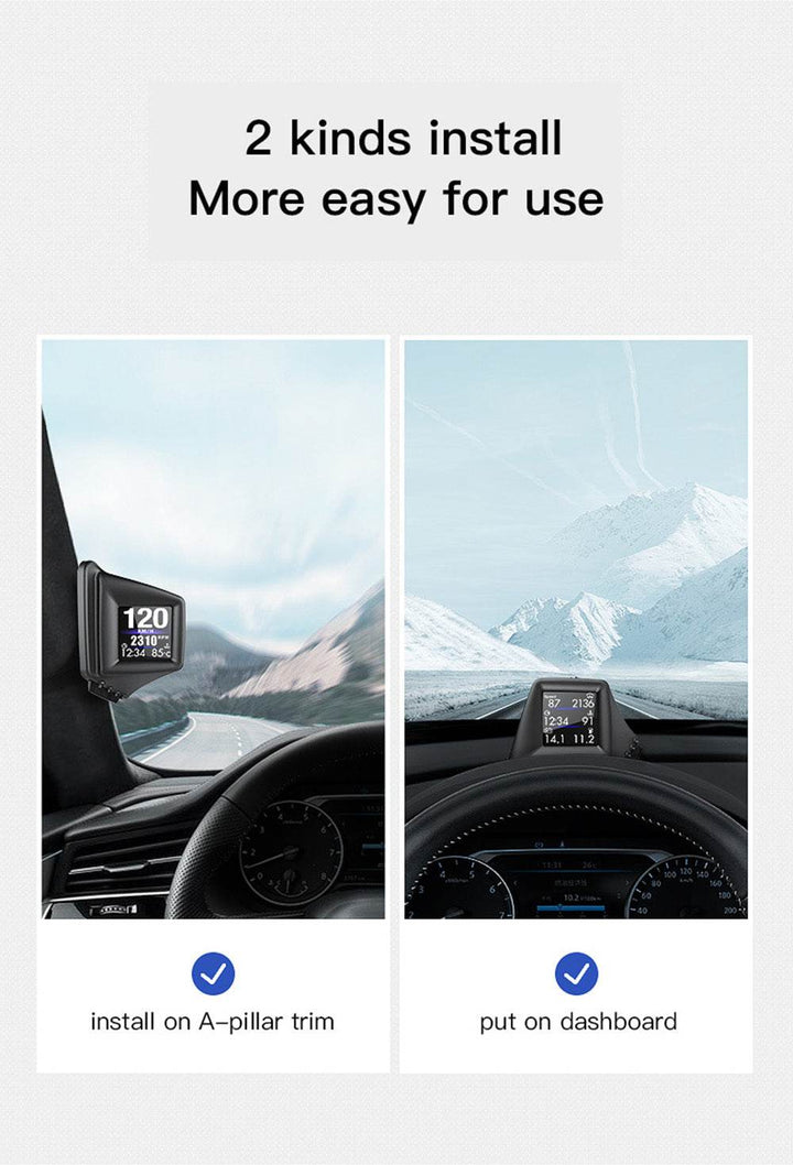 Car Display AP-1 Car HUD Head-up Display OBD GPS Driving Computer Code Table - ZEYTONCART
