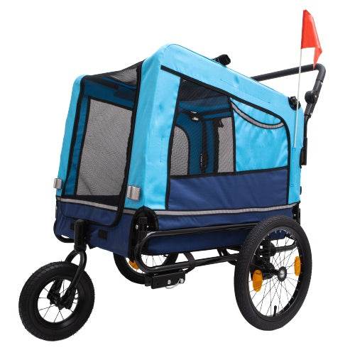 Outdoor Heavy Duty Foldable Utility Pet Stroller Dog Carriers Bicycle Trailer - ZEYTONCART