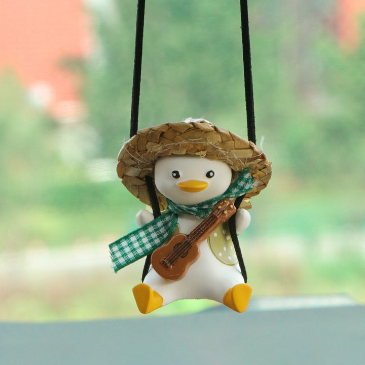 Car Pendant Cute Anime Little Duck Swing Auto Rearview Mirror Hanging Ornaments Interior Decoraction Accessories For Girls Gifts - ZEYTONCART