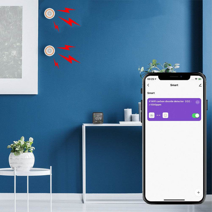 LED Color Screen Graffiti WIFI Smart Home Temperature And Humidity Sensor - ZEYTONCART