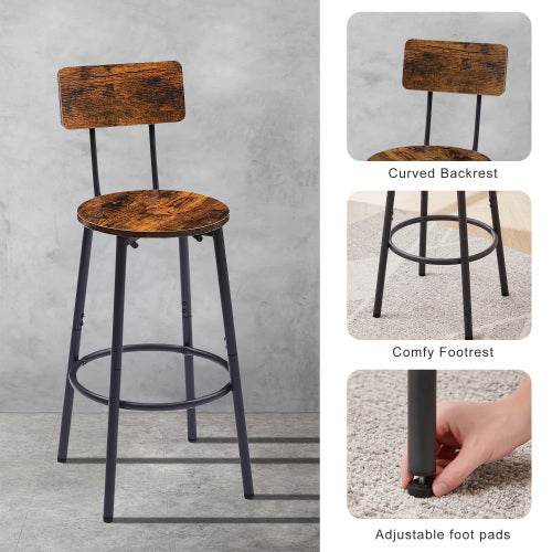 Round Bar Stools With Shelves - ZEYTONCART