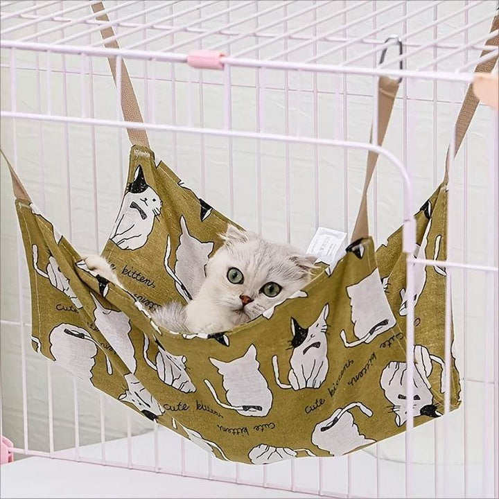 Pet Summer Cotton Hemp Cat Hammock Breathable Cage Cat Swing Hanging Nest Multi-color Printed Hammock Pet Supplies - ZEYTONCART