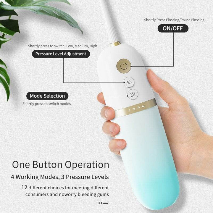 200ml Portable Flosser IPX7 Waterproof Electric Flosser USB Rechargeable Water Dental Picks With 4PCS Nozzle - ZEYTONCART