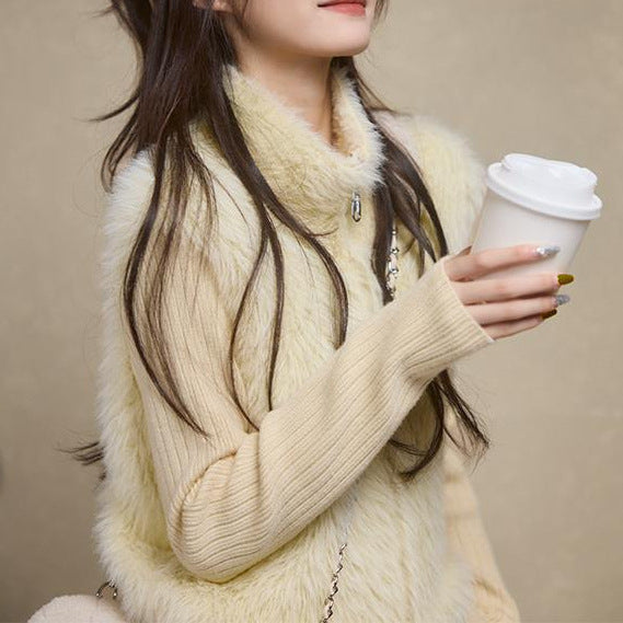 Autumn And Winter Stitching Zip Knitted Sweater - ZEYTONCART