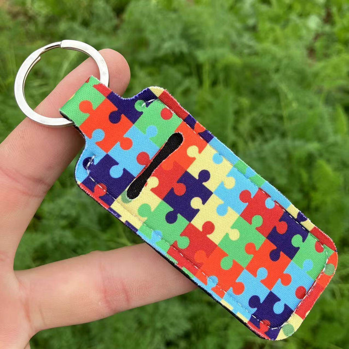 Printed Leopard Print SUNFLOWER Snake Pattern Women's Lipstick Pack Sets Of Key Chain Creative Perfume Bag - ZEYTONCART