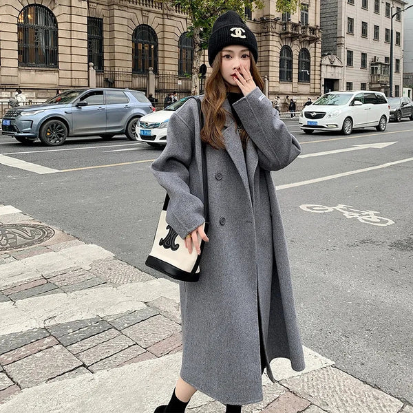 Autumn And Winter New Korean Style Loose Mid-length Hepburn Style Woolen - ZEYTONCART