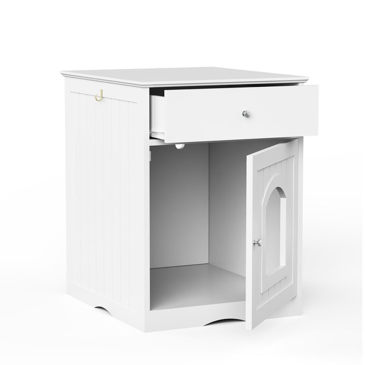 Wooden Pet House Litter Box Fence With Drawers - ZEYTONCART