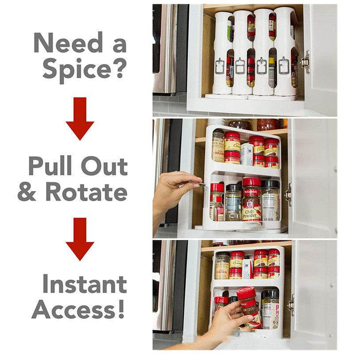 ZEYTON CART Double Tier Spice Rack for Kitchen Organization - ZEYTONCART