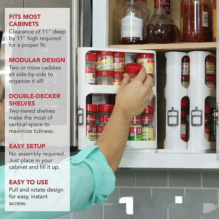 ZEYTON CART Double Tier Spice Rack for Kitchen Organization - ZEYTONCART