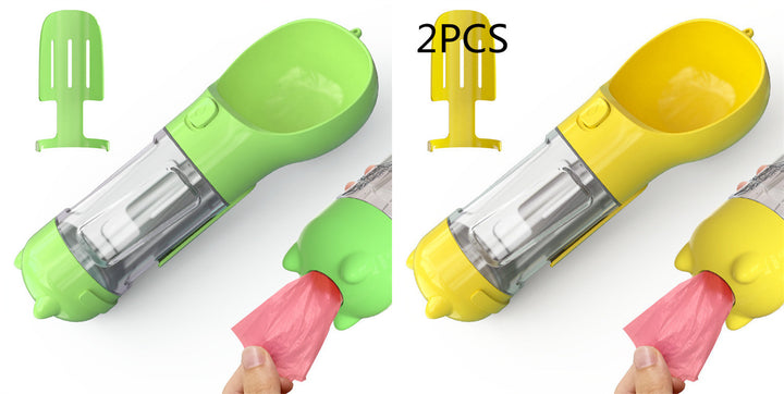 Pet Water Bottle Feeder Bowl Garbage Bag Storage Portable Pet Outdoor Travel 3 In 1 Dog Water Bottle - ZEYTONCART