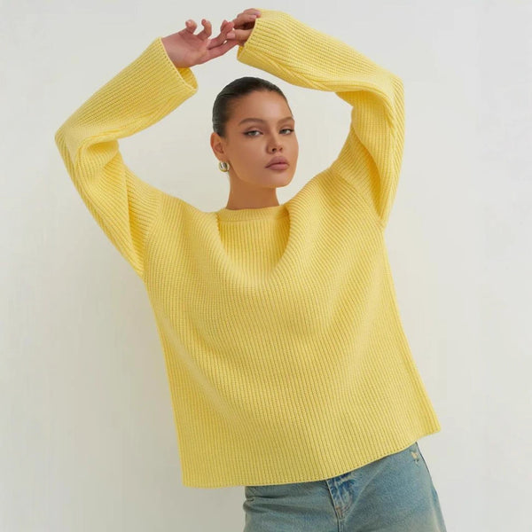 European And American Loose Autumn Winter Sweater Gray Top - ZEYTONCART