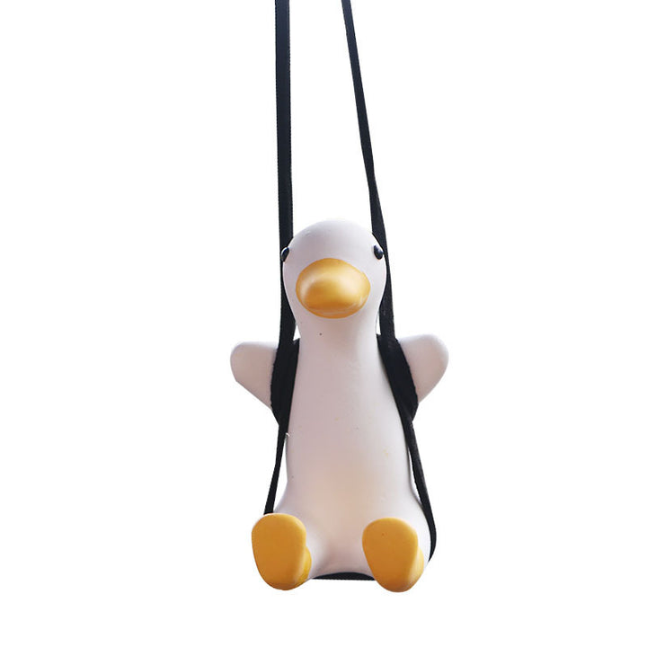 Car Pendant Cute Anime Little Duck Swing Auto Rearview Mirror Hanging Ornaments Interior Decoraction Accessories For Girls Gifts - ZEYTONCART