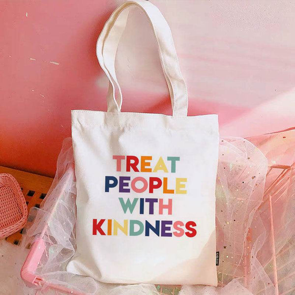 Treat People With Kindness Canvas Bag - ZEYTONCART