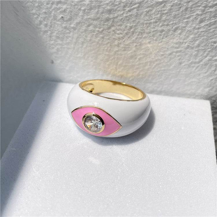 Drip Rings Eye Drip Rings Copper Gold Plated Zircon Rings - ZEYTONCART