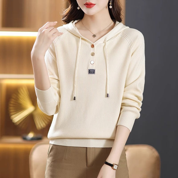 Women's Autumn And Winter Outerwear Knitted Hoodie - ZEYTONCART