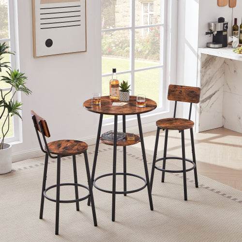 Round Bar Stools With Shelves - ZEYTONCART