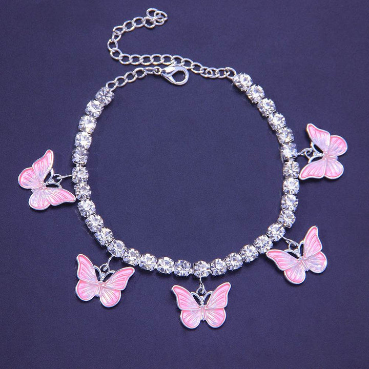 Dreamy Color Butterfly Anklet Drip-painted Beach Footwear - ZEYTONCART