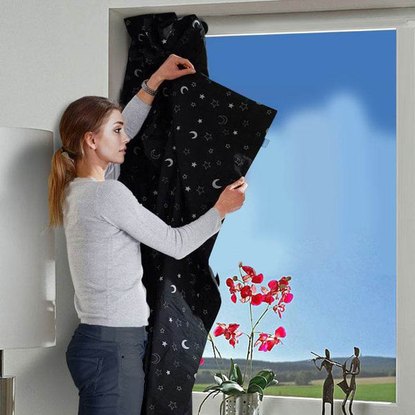 Portable Home Magic Patch Printed Curtains - ZEYTONCART