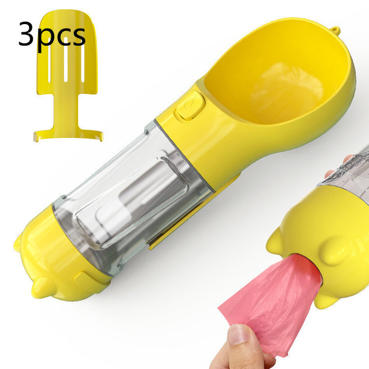 Pet Water Bottle Feeder Bowl Garbage Bag Storage Portable Pet Outdoor Travel 3 In 1 Dog Water Bottle - ZEYTONCART