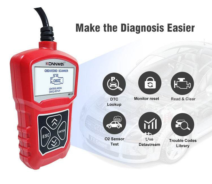 KW310 Car Diagnostic Scanner Scanner Barcode Reader Tool - ZEYTONCART