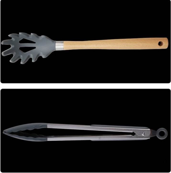 Direct Selling Wooden Handle Silicone Kitchen Utensils And - ZEYTONCART