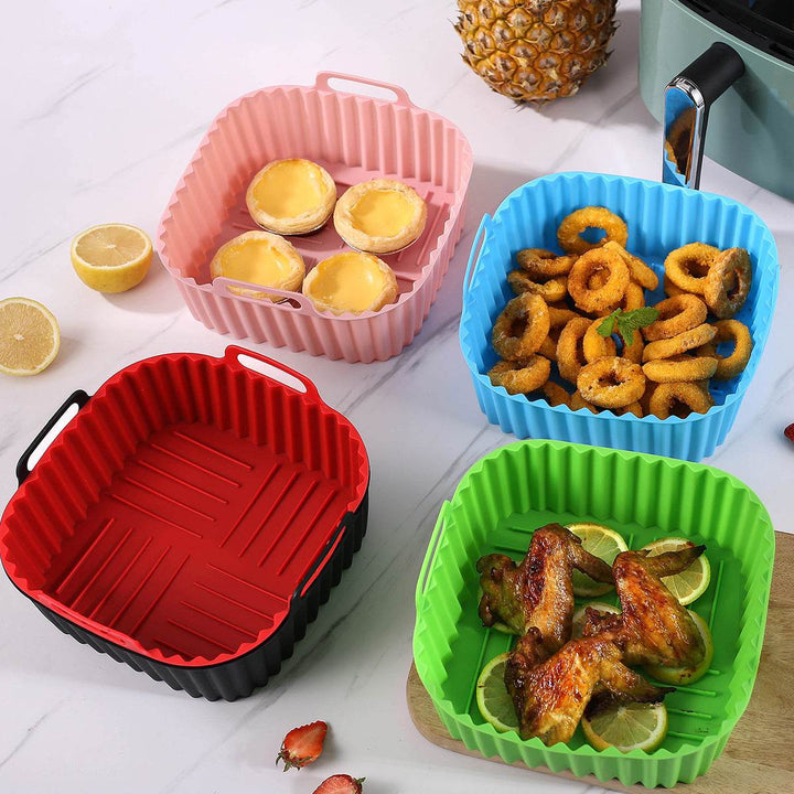 Multicolor Edible Silicon Square Air Fryer Tray Suitable For Air Fryer - ZEYTONCART