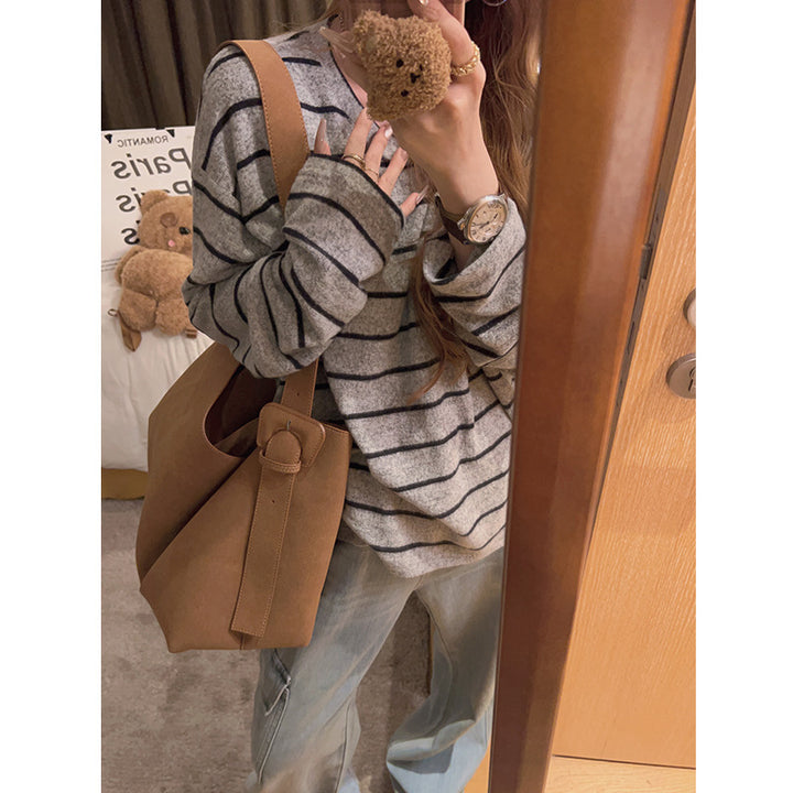 Autumn And Winter Lazy Style Loose Feeling Brushed Base Shirt - ZEYTONCART