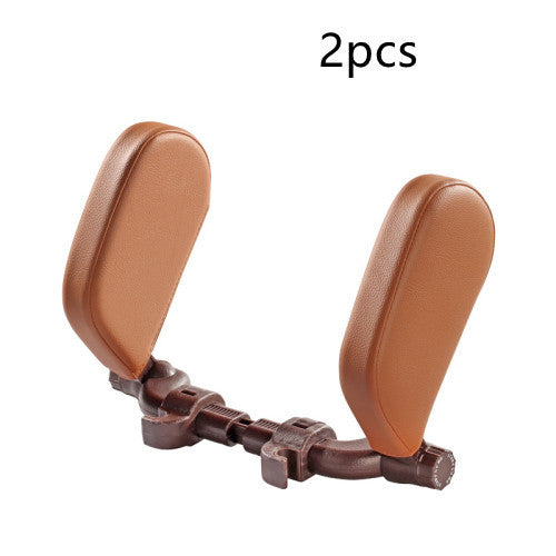 Car headrest pillow Sleep Adjustable Side Car Soft Travel Seat Headrest Auto Leather Support Neck Pillow Cushion car accessories - ZEYTONCART