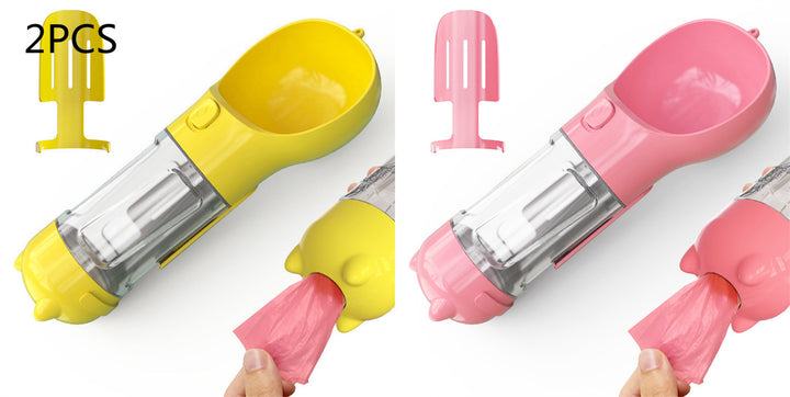 Pet Water Bottle Feeder Bowl Garbage Bag Storage Portable Pet Outdoor Travel 3 In 1 Dog Water Bottle - ZEYTONCART