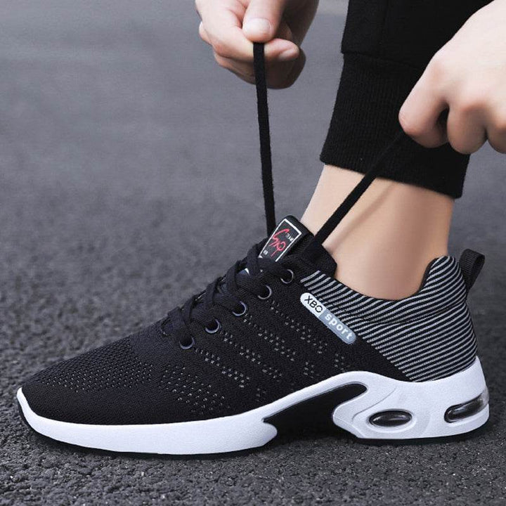 Fashion Mesh Shoes With Striped Design Men Outdoor Breathable  Lace-up Sneakers Csual Lightweight Running Sports Shoes For Men - ZEYTONCART