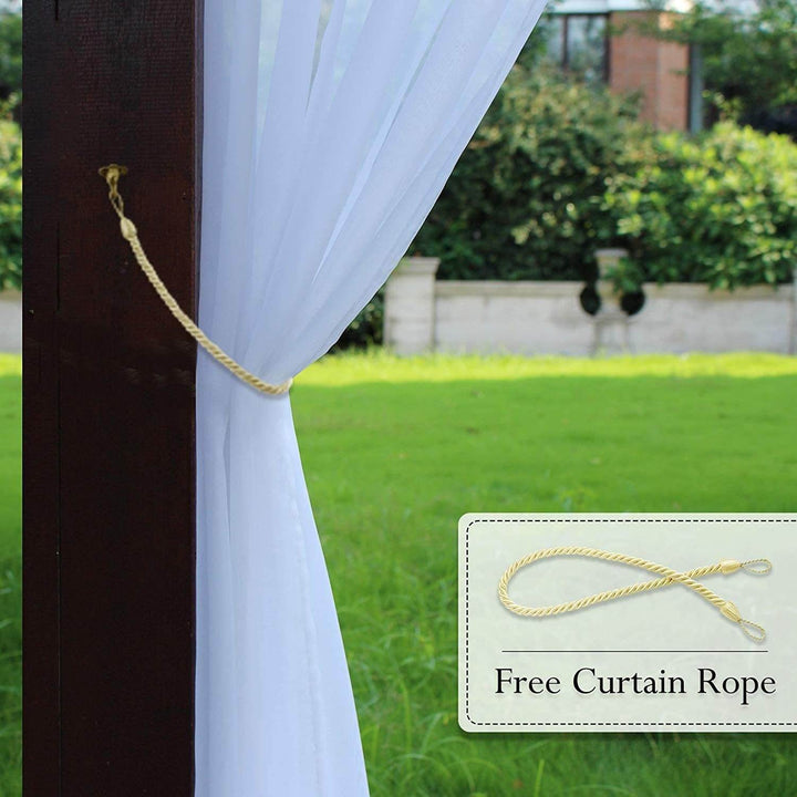 Outdoor Shading Door Curtain Waterproof Curtain Pavilion Balcony White Mesh Curtains Terrace Window Screen - ZEYTONCART