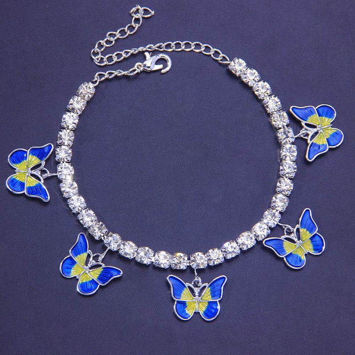 Dreamy Color Butterfly Anklet Drip-painted Beach Footwear - ZEYTONCART