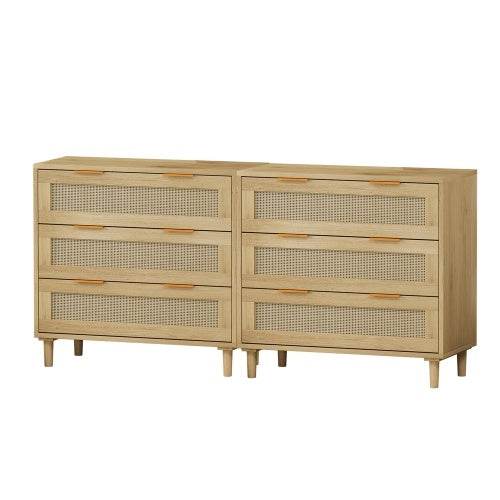 3 Drawers Rattan Locker Rattan Drawer - 2 Piece Set - ZEYTONCART