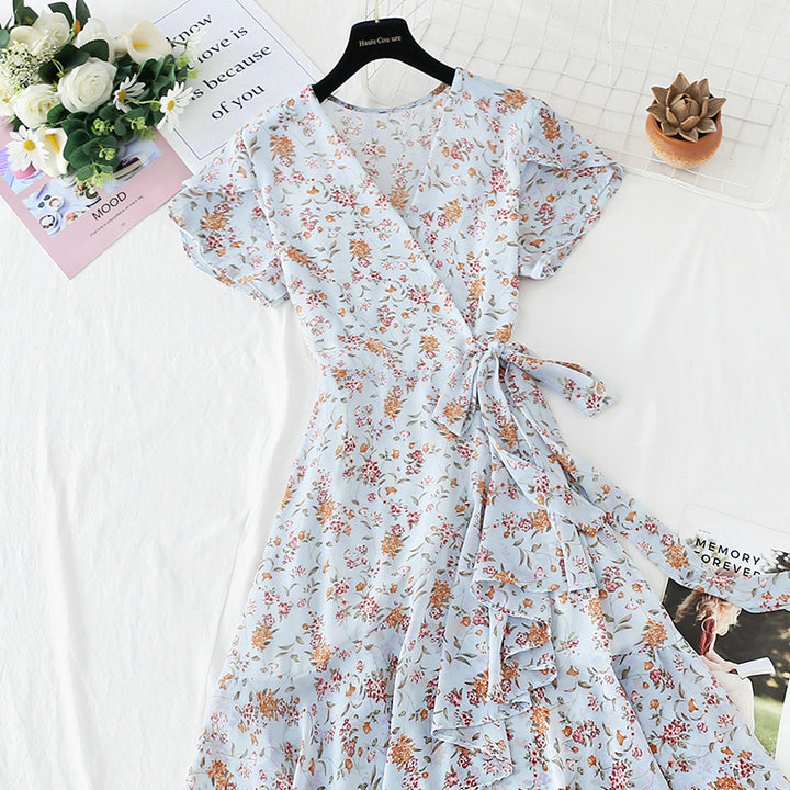 Floral Floral Dress Women's Summer Dress New French Style - ZEYTONCART