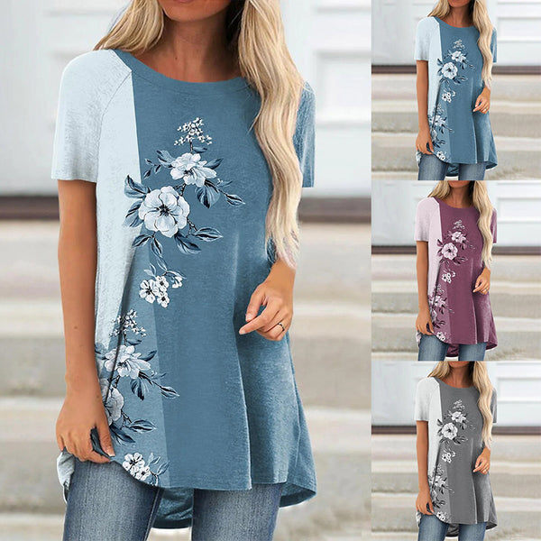 Women's Floral Theme Painting T-Shirt Floral - ZEYTONCART