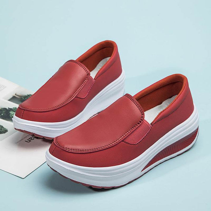 Platform Loafers Chunky Heel Flat Shoes Walking Sneakers For Women - ZEYTONCART