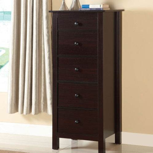 ZytonCart Espresso Five Drawer Chest for Stylish Storage - ZEYTONCART