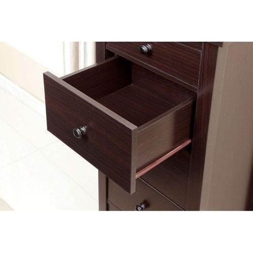 ZytonCart Espresso Five Drawer Chest for Stylish Storage - ZEYTONCART