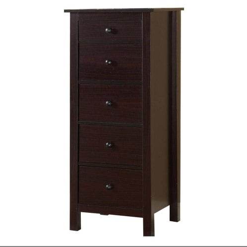ZytonCart Espresso Five Drawer Chest for Stylish Storage - ZEYTONCART