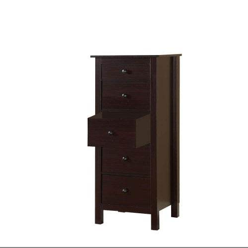 ZytonCart Espresso Five Drawer Chest for Stylish Storage - ZEYTONCART