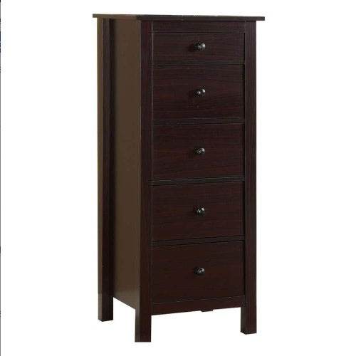 ZytonCart Espresso Five Drawer Chest for Stylish Storage - ZEYTONCART