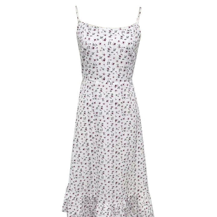 Ladies' Shallow V-neck Vacation Casual Small Floral Print Suspender Dress - ZEYTONCART