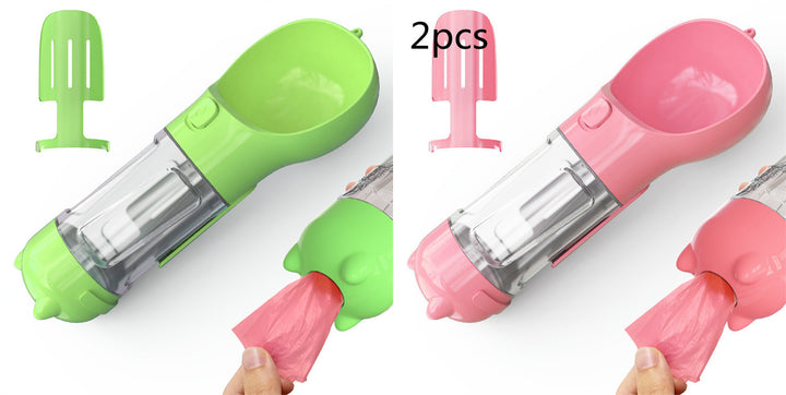 Pet Water Bottle Feeder Bowl Garbage Bag Storage Portable Pet Outdoor Travel 3 In 1 Dog Water Bottle - ZEYTONCART