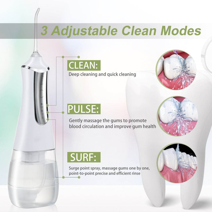 3 Modes Oral Irrigator USB Rechargeable Water Floss Portable Dental Water Flosser Jet 350ml Irrigator Dental Teeth Cleaner 5 Jet - ZEYTONCART