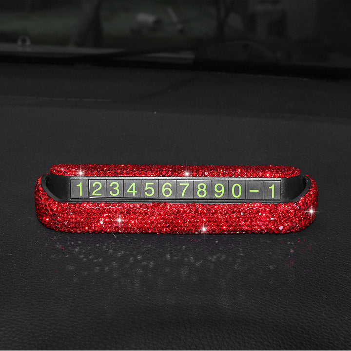 Women Red Rhinestone Car Interior Accessories - ZEYTONCART